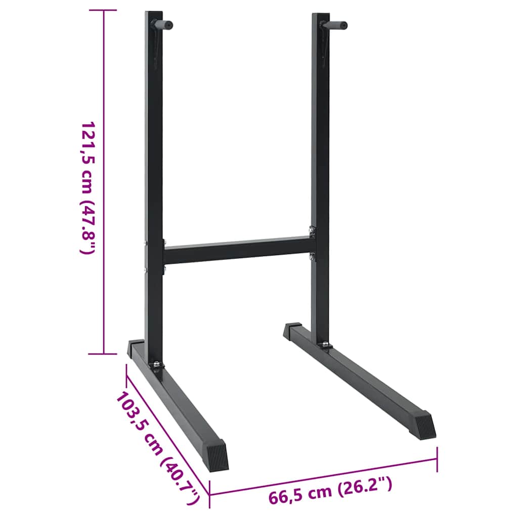 Dip Station Black 104 X 66.5 X 122 Cm Powder-Coated Steel